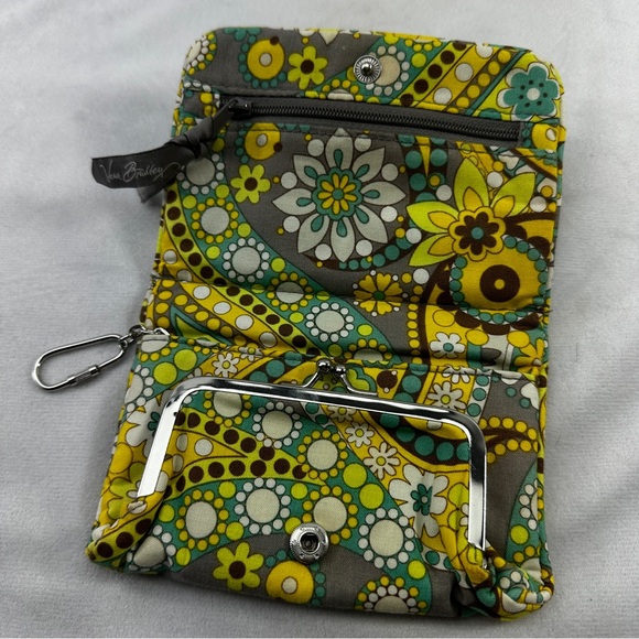 Vera Bradly Wallet Lemon Parfait Yellow Green Coastal Colorful Womens Paisley - Picture 2 of 6